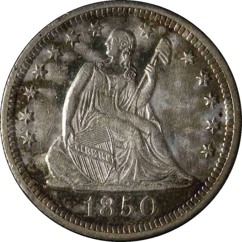 1850-O Seated Liberty Quarter Key Date Silver Nice AU (1 of 2)