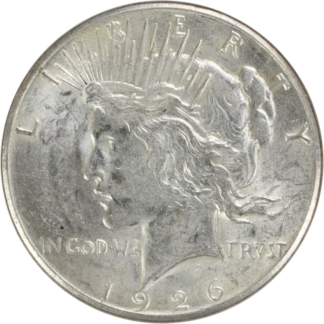 1926-S Peace Silver Dollar AU Uncertified 90% Silver 150: 1926-S Peace Silver Dollar AU Uncertified 90% Silver 150 This 1926-S Peace Silver Dollar is a remarkable example of American coinage, featuring a beautiful design by Anthony de Francisci. The coin is 