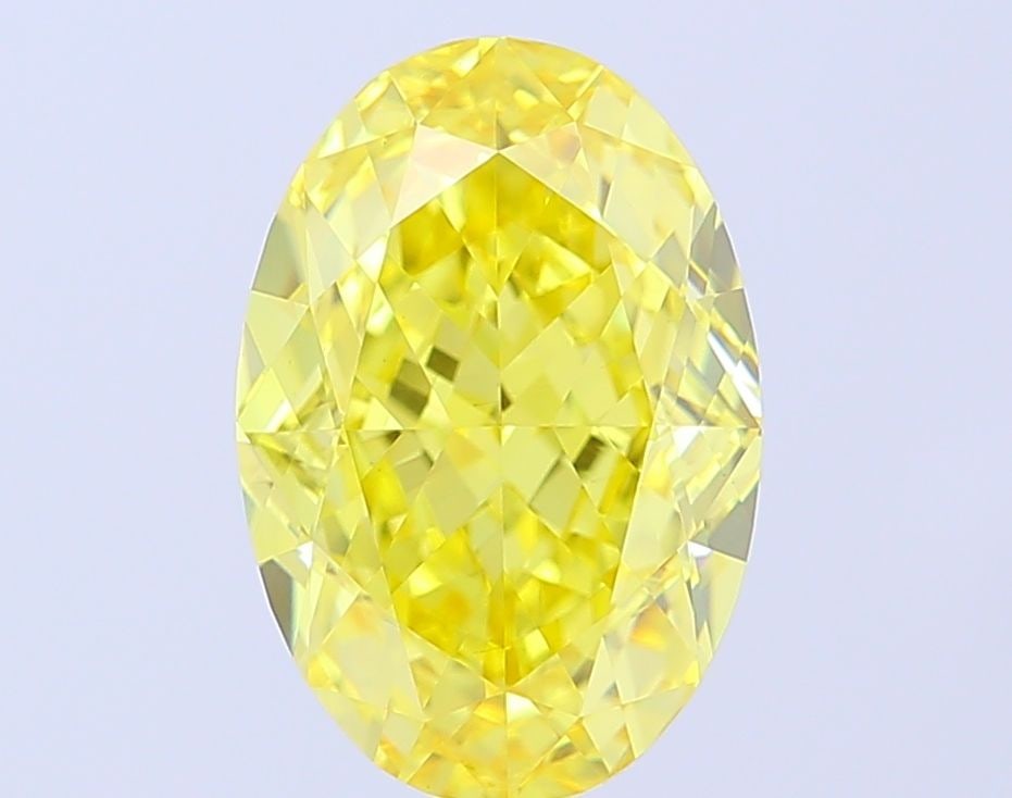 Loose Diamond - OVAL 5.08ct Fancy Vivid Yellow VS1: Loose Diamond - OVAL 5.08ct Fancy Vivid Yellow VS1 Source: This is a real non-mined Diamond that has been grown in a lab Shape: OVAL Carats: 5.08 Color: Fancy Vivid Yellow Certification: IGI Video: