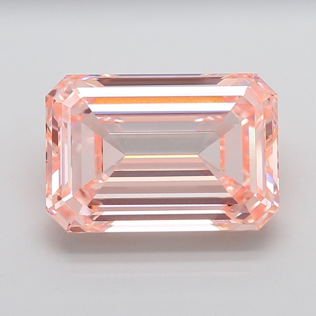 Loose Diamond - EMERALD 15.06ct Fancy Intense Pink VS1: Loose Diamond - EMERALD 15.06ct Fancy Intense Pink VS1 Source: This is a real non-mined Diamond that has been grown in a lab Shape: EMERALD Carats: 15.06 Color: Fancy Intense Pink Certification: IGI A