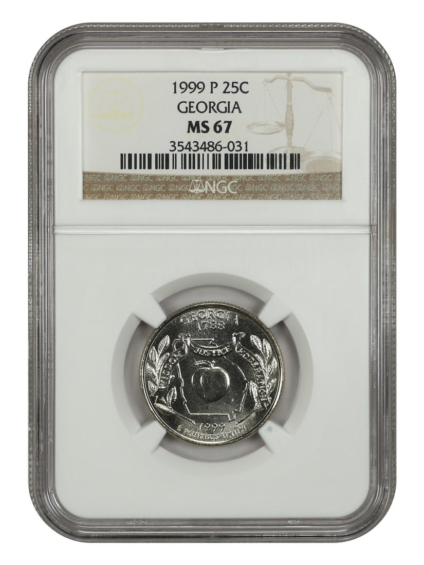1999-P 25C Georgia NGC MS67 Washington State Quarter Uncirculated (1 of 2)
