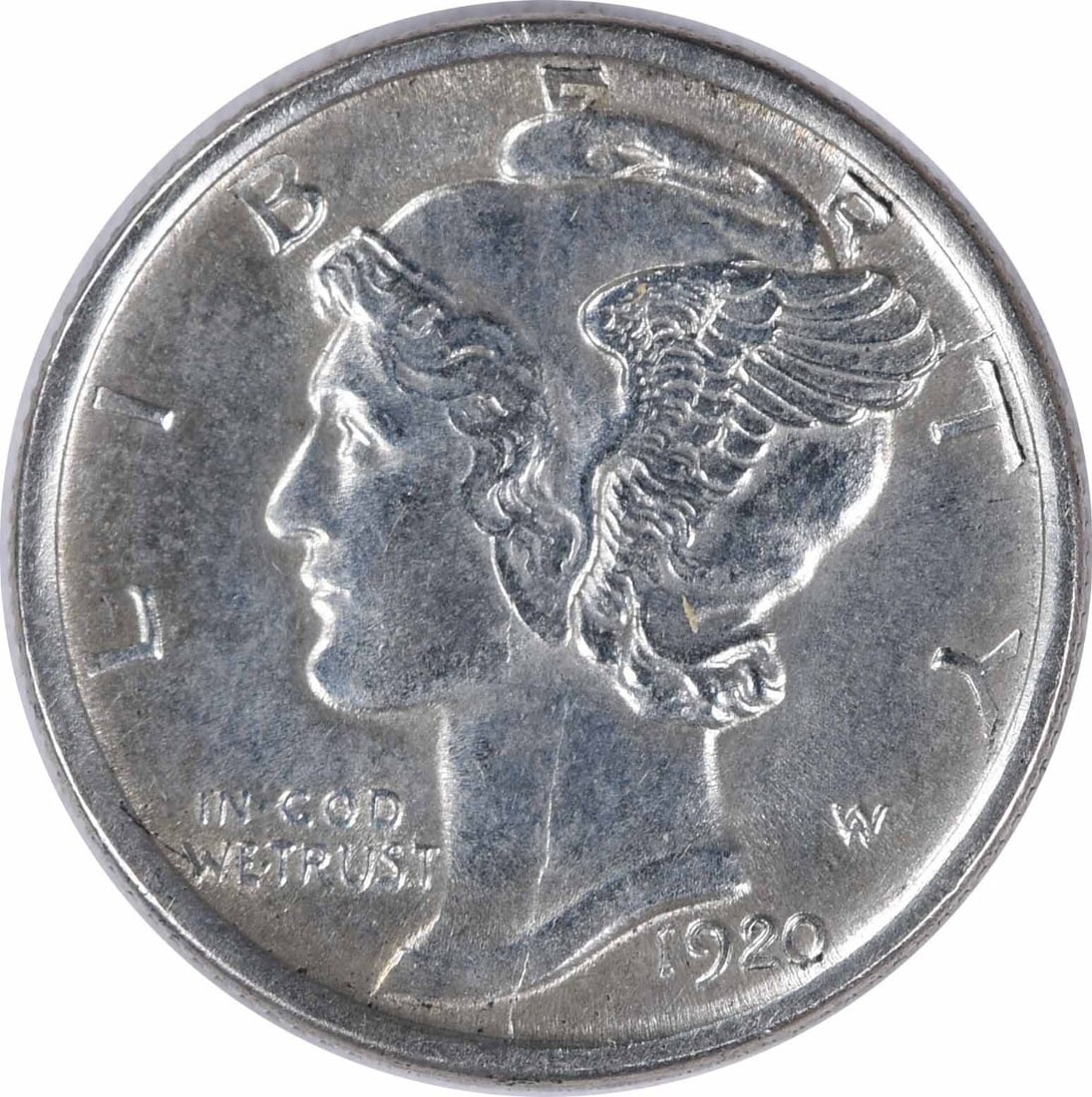 1920-D Mercury Silver Dime BU Uncertified Coin 10C (1 of 2)