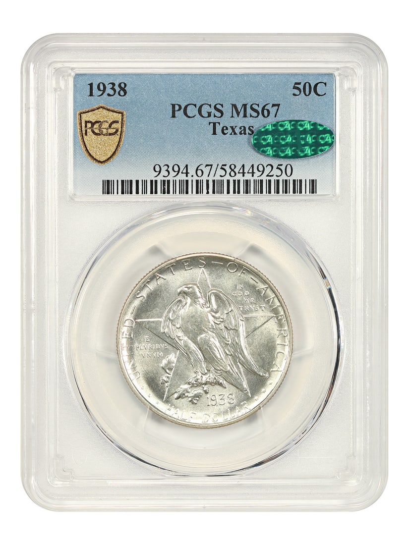 Texas 1938 Half Dollar PCGS CAC MS67 Silver Commemorative Coin Low Mintage (1 of 4)