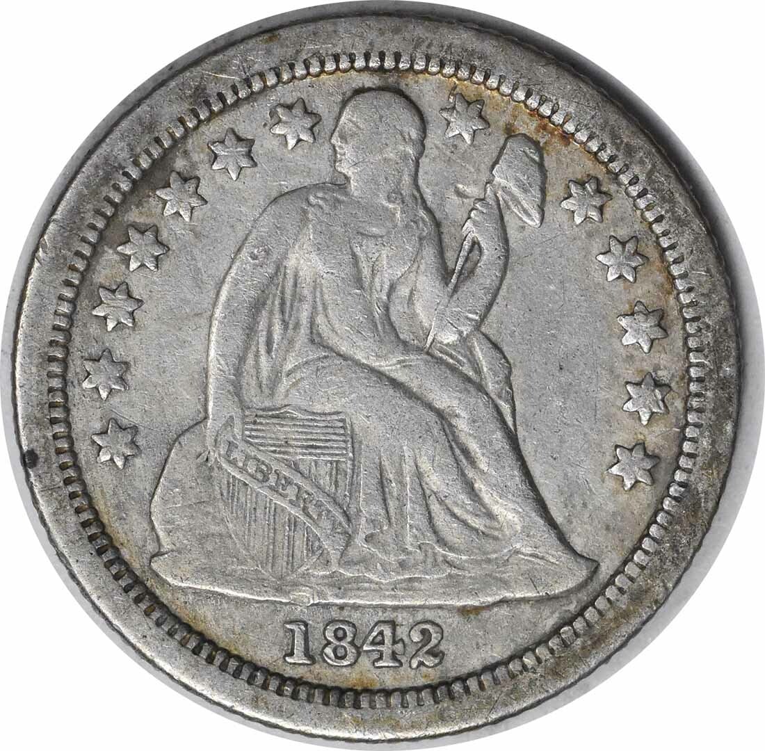 1842-O Liberty Seated Dime 10C Christian Gobrecht Design Uncertified: 1842-O Liberty Seated Dime 10C Christian Gobrecht Design Uncertified This 1842-O Liberty Seated Silver Dime features a classic design by Christian Gobrecht and is a great addition for coin collectors.