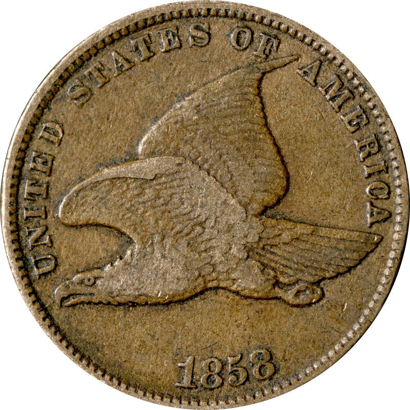 1858 Small Letters Flying Eagle Copper Cent United States Circulated (1 of 2)