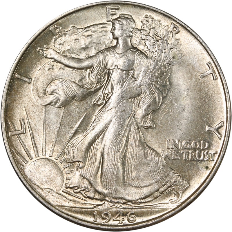 1946 Philadelphia Silver Walking Liberty Half Dollar Coin Circulated (1 of 2)