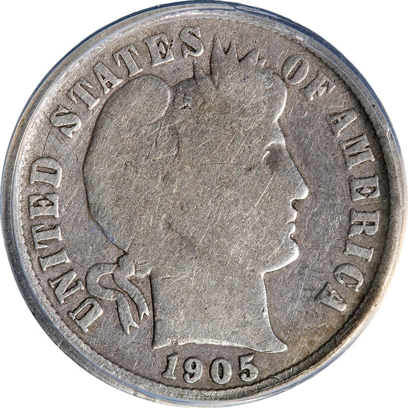 ANACS Good 4 1905-O Barber Dime Micro O Silver US Coin: ANACS Good 4 1905-O Barber Dime Micro O Silver US Coin This 1905-O Barber Dime features the rare Micro O mintmark and has been graded Good 4 by ANACS. It displays attractive eye appeal, a well-defined