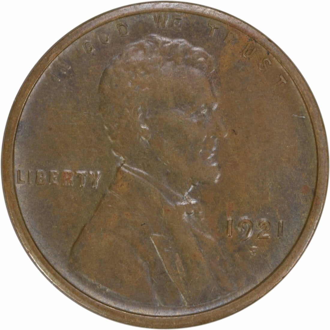 1921-S Lincoln Wheat Cent AU Uncertified Copper Coin: 1921-S Lincoln Wheat Cent AU Uncertified Copper Coin This 1921-S Lincoln Cent is a captivating piece of American numismatic history, featuring a classic design that appeals to collectors and enthusias