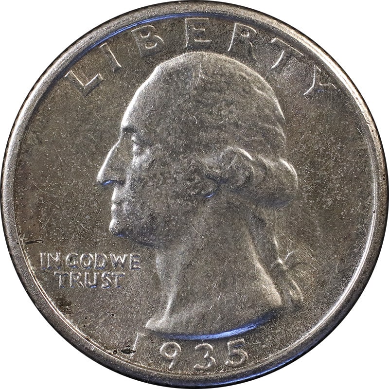 San Francisco Mint 1935 Silver Washington Quarter Circulated US Coin: San Francisco Mint 1935 Silver Washington Quarter Circulated US Coin This is a 1935-S Washington Quarter from the United States, minted in San Francisco. The coin is composed of silver and is in circu