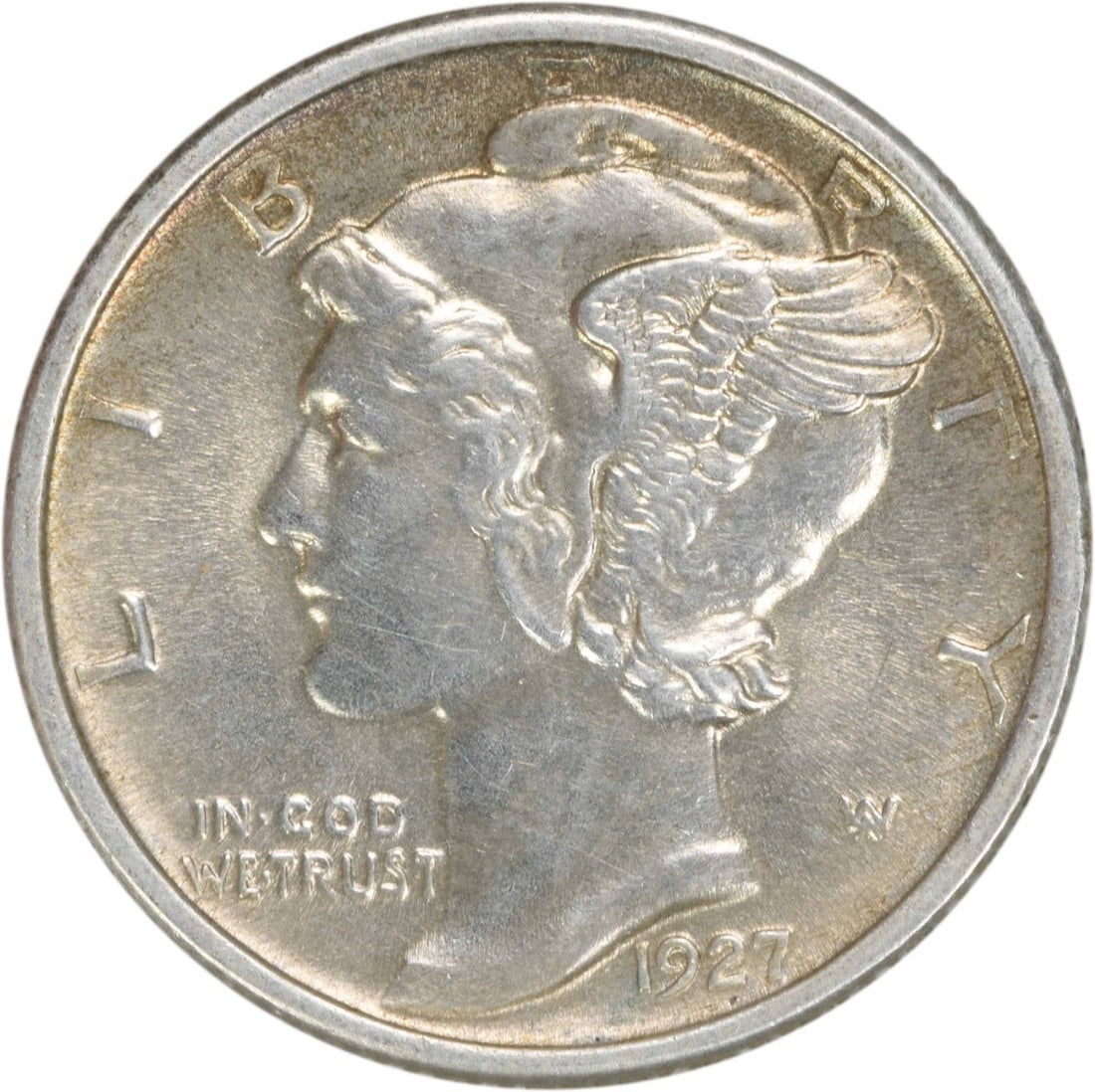 1927 Mercury Dime Silver Uncirculated Choice BU Uncertified: 1927 Mercury Dime Silver Uncirculated Choice BU Uncertified This 1927 Mercury Silver Dime is an uncirculated, pre-owned coin from the United States. Graded as Choice Brilliant Uncirculated (BU), it fe