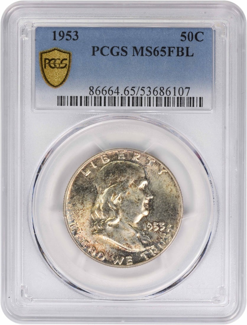 1953 Philadelphia Franklin Half Dollar 90% Silver MS65FBL PCGS Certified (1 of 4)