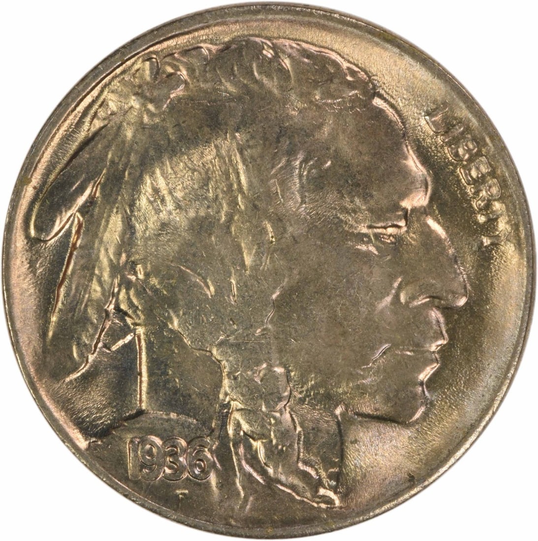 Uncertified 1936 D Five Cent Buffalo Nickel Choice Brilliant Uncirculated (1 of 2)
