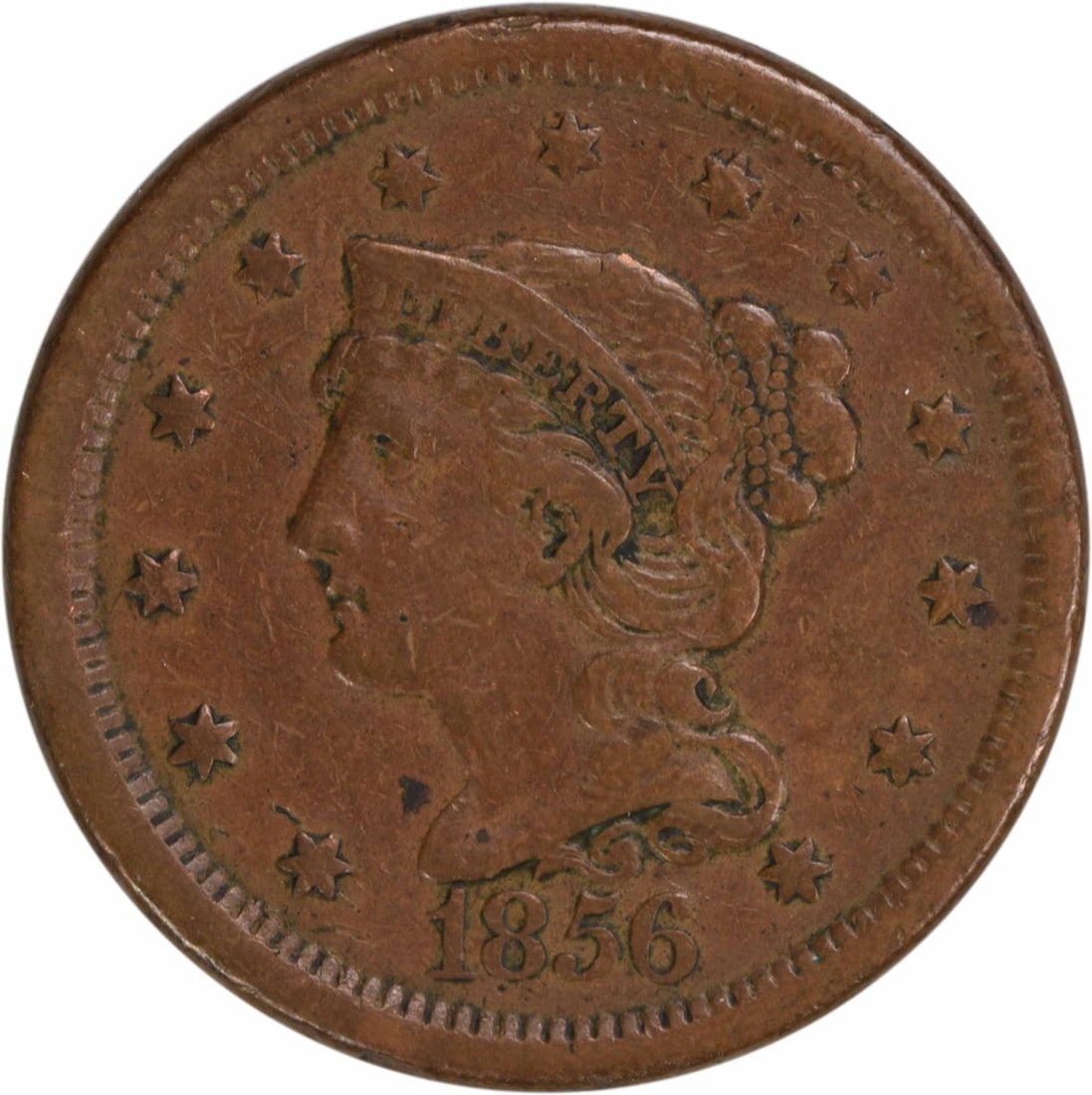 1856 Braided Hair Large Cent EF Copper Coin Philadelphia (1 of 2)