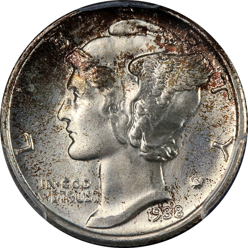 1938-S Mercury Dime PCGS MS66 FB Silver Strong Strike Eye Appeal: 1938-S Mercury Dime PCGS MS66 FB Silver Strong Strike Eye Appeal This original 1938-S Mercury Dime is certified by PCGS as MS66 FB, showcasing exceptional eye appeal, vibrant luster, and a strong stri