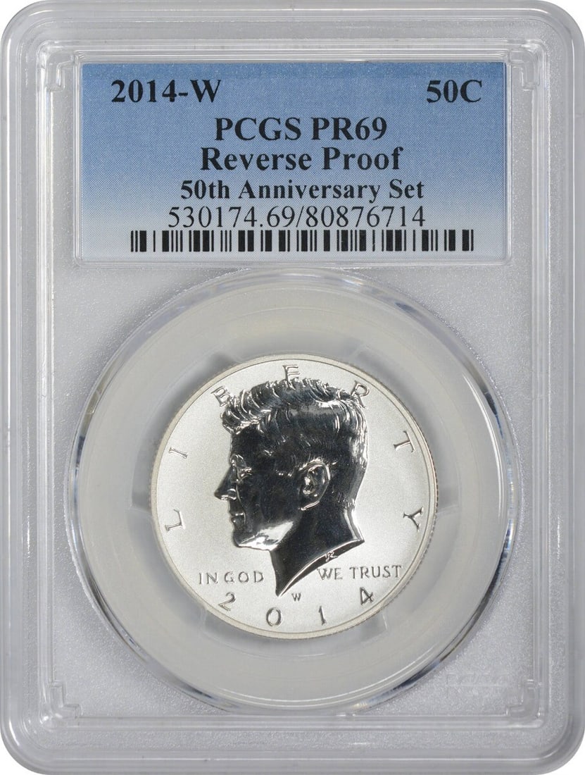 Kennedy 2014-W Silver Proof Half Dollar PCGS PR69 West Point Mint: Kennedy 2014-W Silver Proof Half Dollar PCGS PR69 West Point Mint This 2014-W Silver Kennedy Half Dollar showcases the remarkable artistry and historical significance of the Kennedy coinage. It is an 