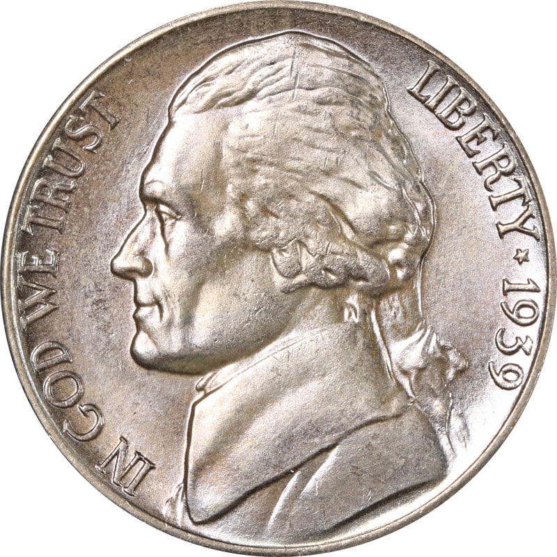 1939 Denver Mint Jefferson Nickel Uncertified Circulated (1 of 2)