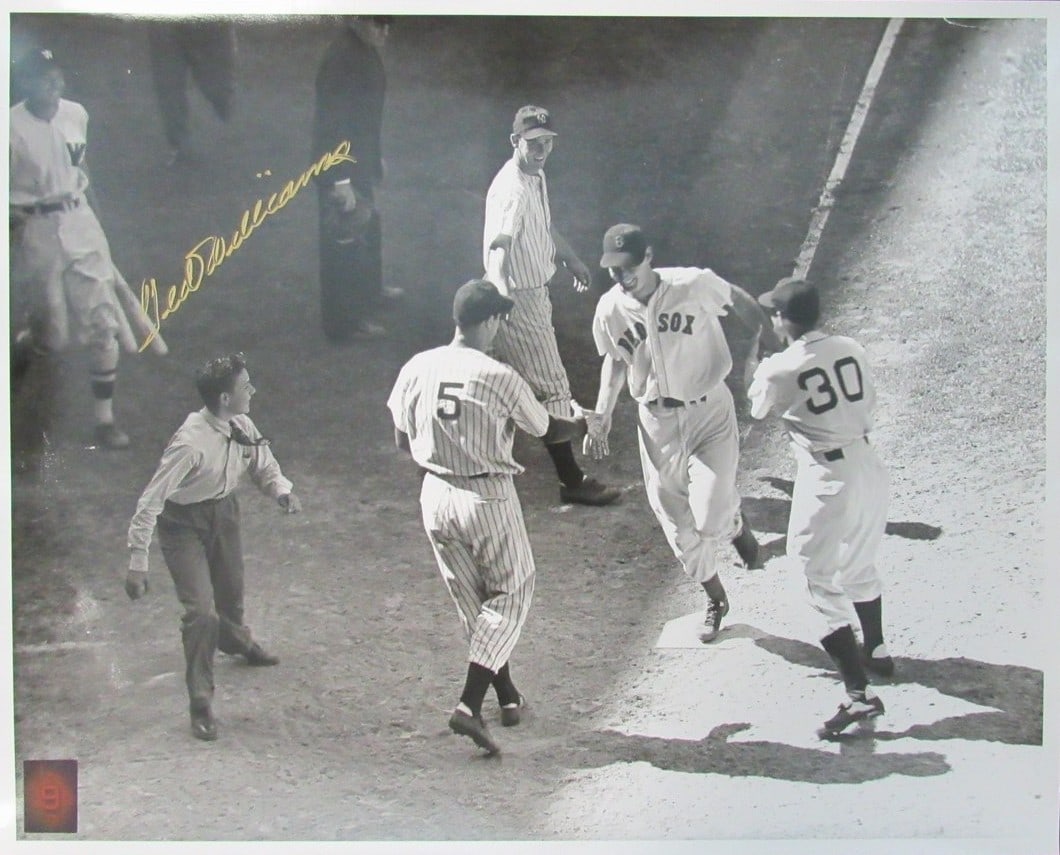 Ted Williams Signed 16x20 Black White Photo With Green Diamond Hologram TWF Auth (1 of 4)