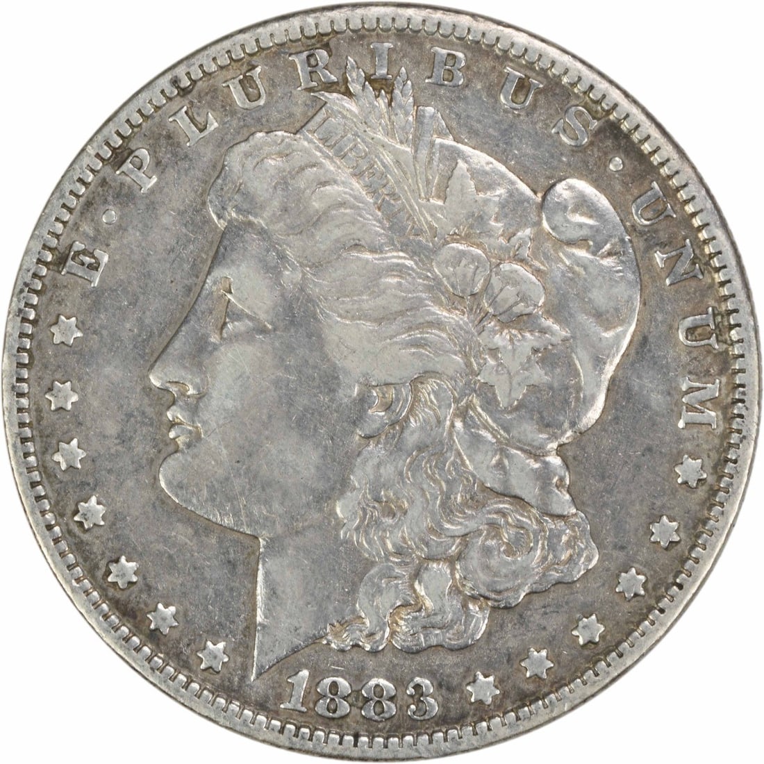 EF Grade 1883 San Francisco Morgan Dollar Uncertified 90 Percent Silver Coin: EF Grade 1883 San Francisco Morgan Dollar Uncertified 90 Percent Silver Coin This 1883-S Morgan Silver Dollar was minted in San Francisco and features a composition of 90% silver and 10% copper. Desig