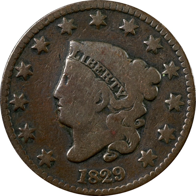 1829 United States Large Copper Cent Coin (1 of 2)