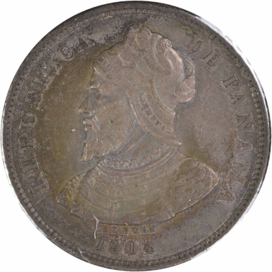 Panama 1904 25 Centesimos KM4 Extra Fine Circulated Coin Uncertified: Panama 1904 25 Centesimos KM4 Extra Fine Circulated Coin Uncertified This is a 1904 Panama 25 centesimos coin, KM number 4. The coin is circulated and graded as EF (Extremely Fine). It remains uncerti