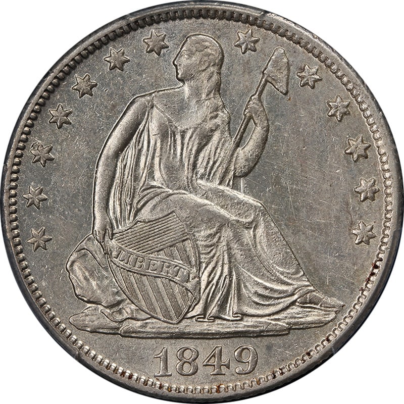PCGS MS61 1849-O Silver Half Dollar New Orleans Mint Uncirculated (1 of 4)