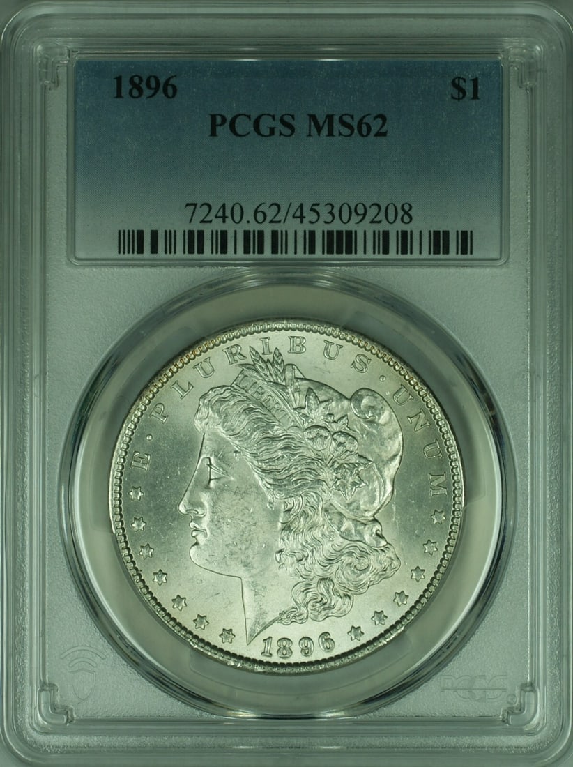 PCGS MS62 1896 Morgan Silver Dollar Philadelphia Mint Certified $1 Coin (1 of 2)