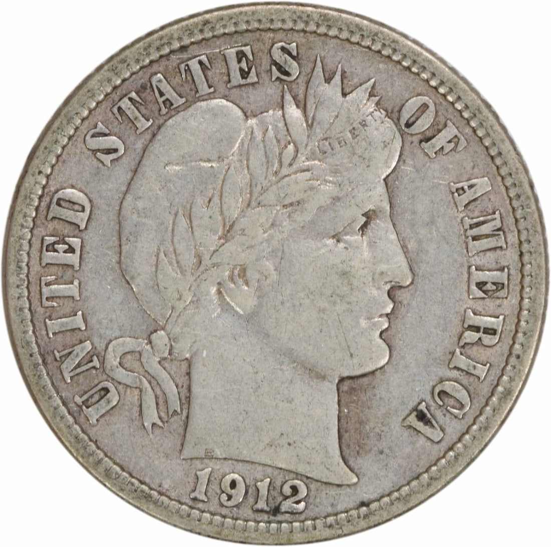 1912-S Barber Silver Dime 10C EF Uncertified Coin (1 of 2)