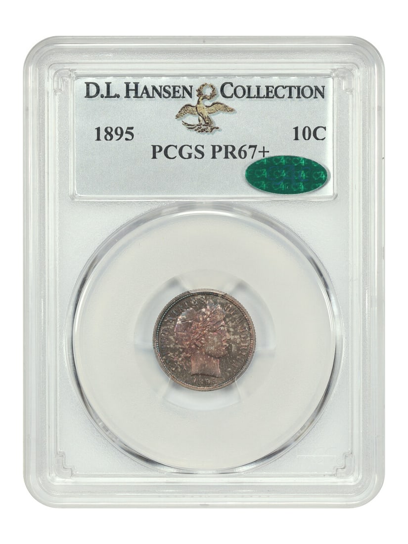 1895 Barber Dime 10C PR67+ PCGS CAC D.L. Hansen Collection (1 of 4)