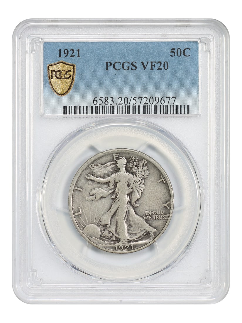 1921 Walking Liberty Half Dollar PCGS VF20 Philadelphia Key Date Coin (1 of 4)