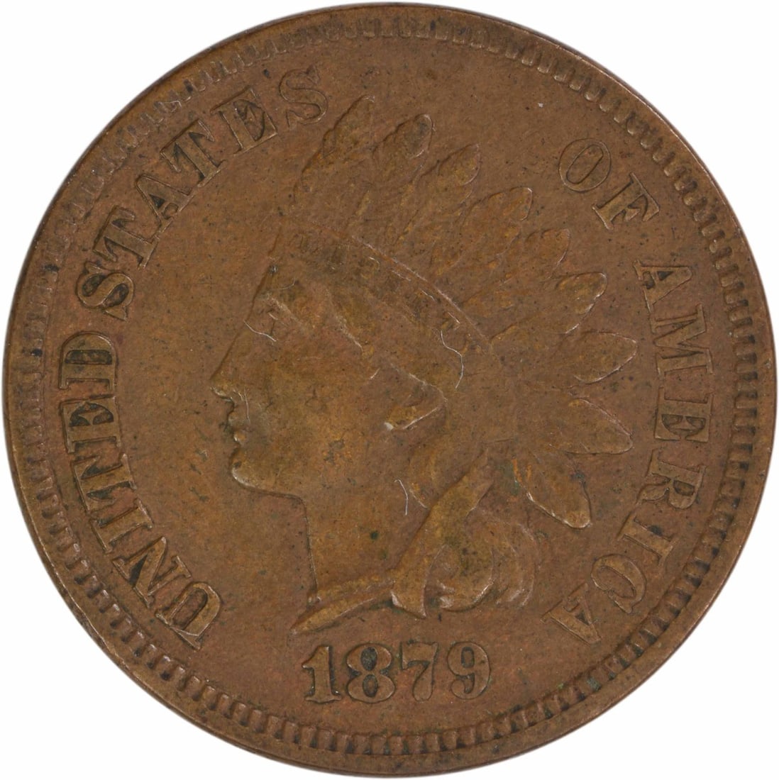 Indian Head Small Cent 1879 Philadelphia EF Grade Uncertified (1 of 2)