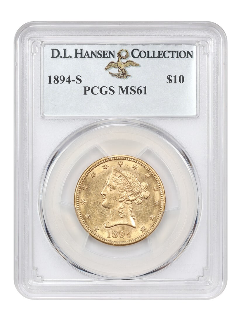 1894-S $10 Liberty Head Coin PCGS MS61 Limited Mintage: 1894-S $10 Liberty Head Coin PCGS MS61 Limited Mintage This 1894-S $10 Liberty Head coin is graded MS61 by PCGS, making it an exceptional find for collectors. With a mintage of only 25,000 pieces, ver