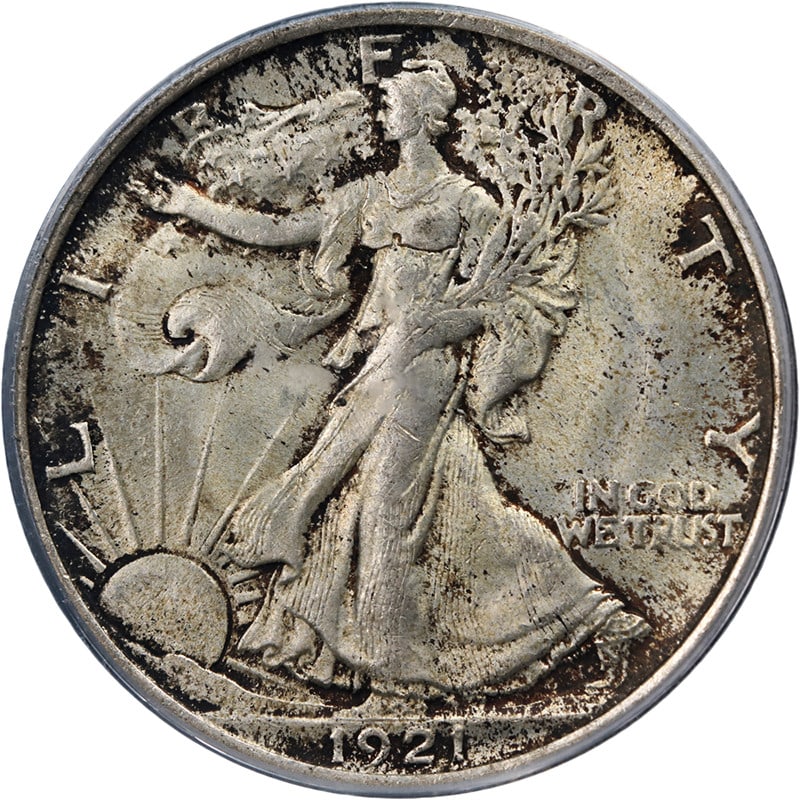 1921 Philadelphia Walking Liberty Half Dollar Silver PCGS MS64 CAC: 1921 Philadelphia Walking Liberty Half Dollar Silver PCGS MS64 CAC This 1921-P Walking Liberty Half Dollar is certified by PCGS with an MS64 grade and features a CAC sticker. The coin displays superb 