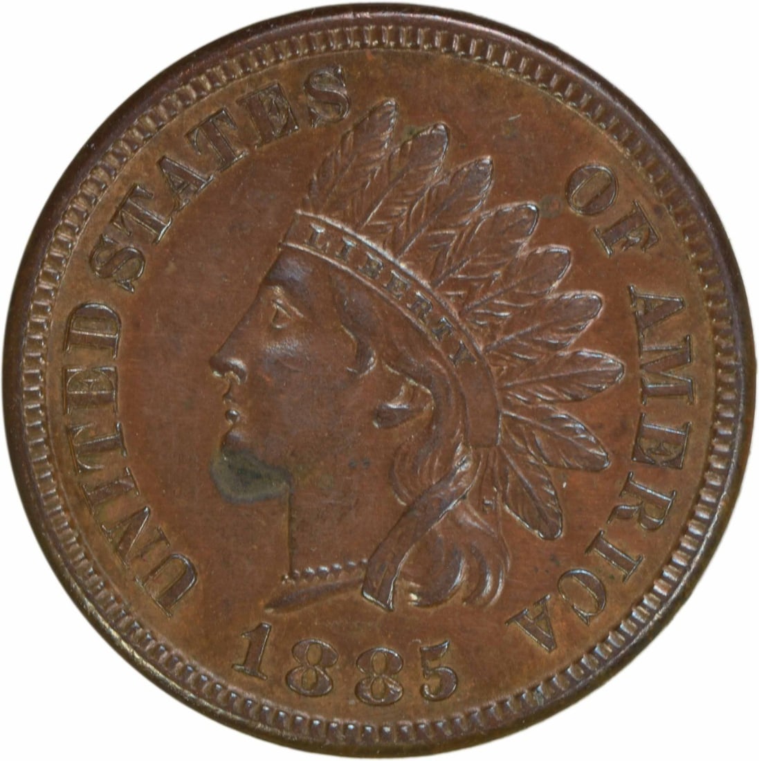 1885 Indian Head Cent Uncertified BU Copper Coin: 1885 Indian Head Cent Uncertified BU Copper Coin This 1885 Indian Cent is an uncirculated coin, showcasing the classic Indian Head design. With no mint mark, it is classified as a small cent and has b