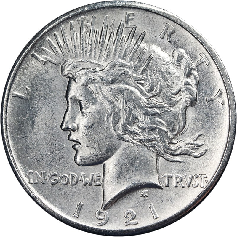 1921 Silver Peace Dollar Brilliant Uncirculated United States Coin (1 of 2)