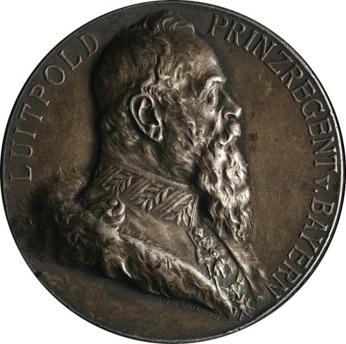 1910 Luitpold Prinzregent von Bayern Silver Marksmanship Medal Germany (1 of 2)