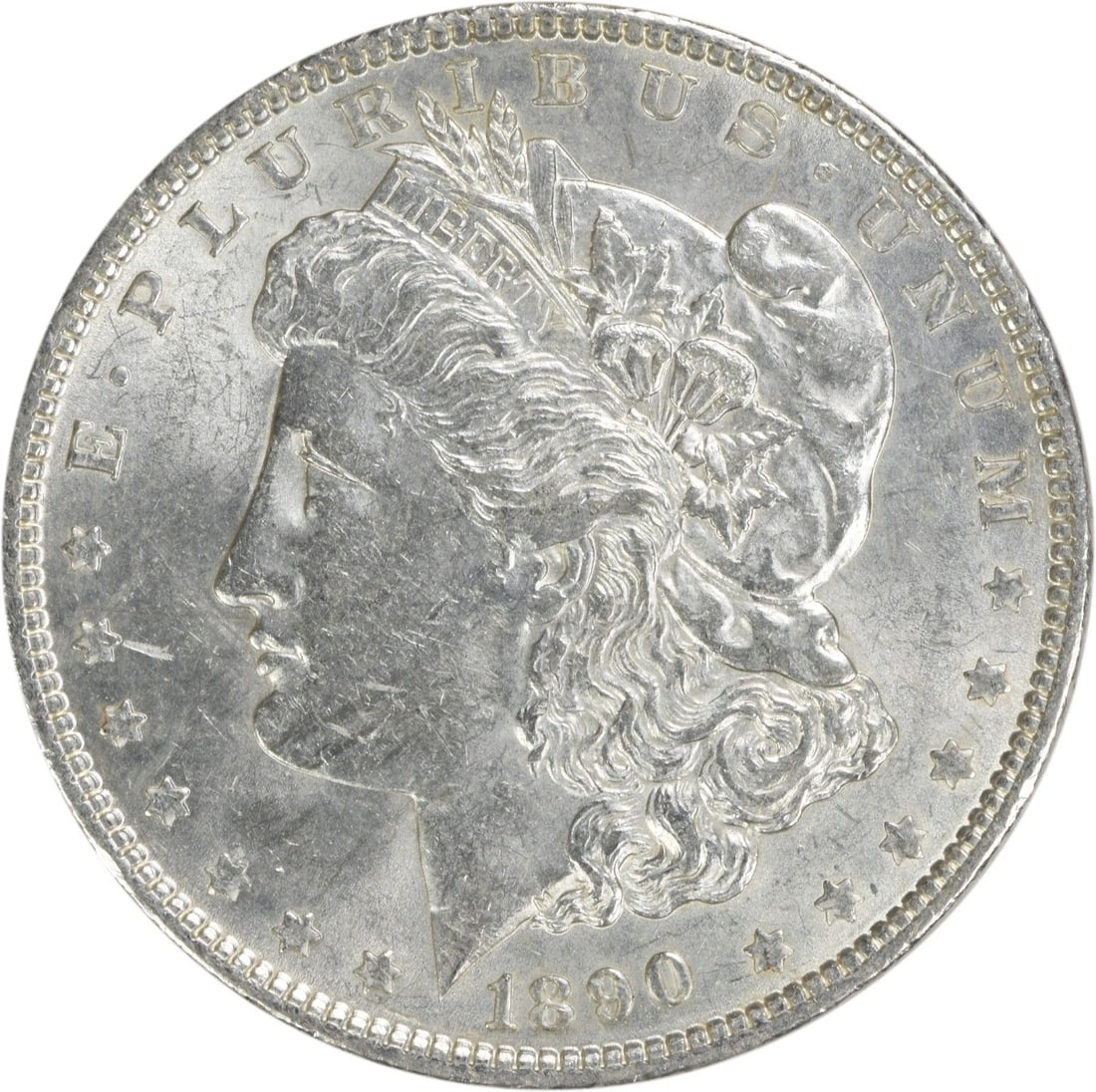 1890 Morgan Silver Dollar AU Uncertified 90% Silver George T. Morgan: 1890 Morgan Silver Dollar AU Uncertified 90% Silver George T. Morgan This 1890 Morgan Silver Dollar is a striking piece of numismatic history, featuring the renowned design by George T. Morgan. Struck