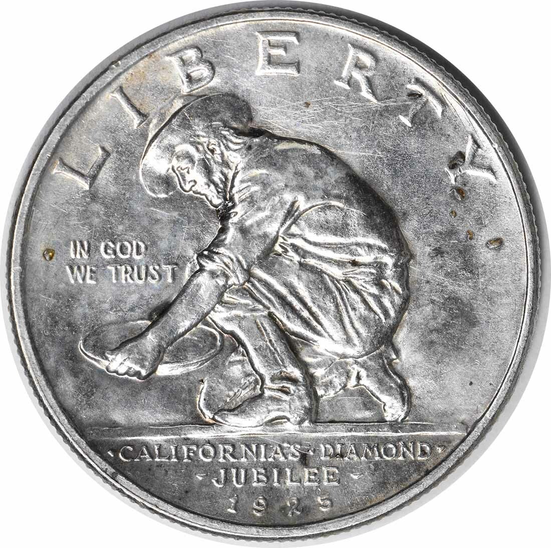 1925-S California Commemorative Silver Half Dollar AU Jo Mora 90% Silver (1 of 2)