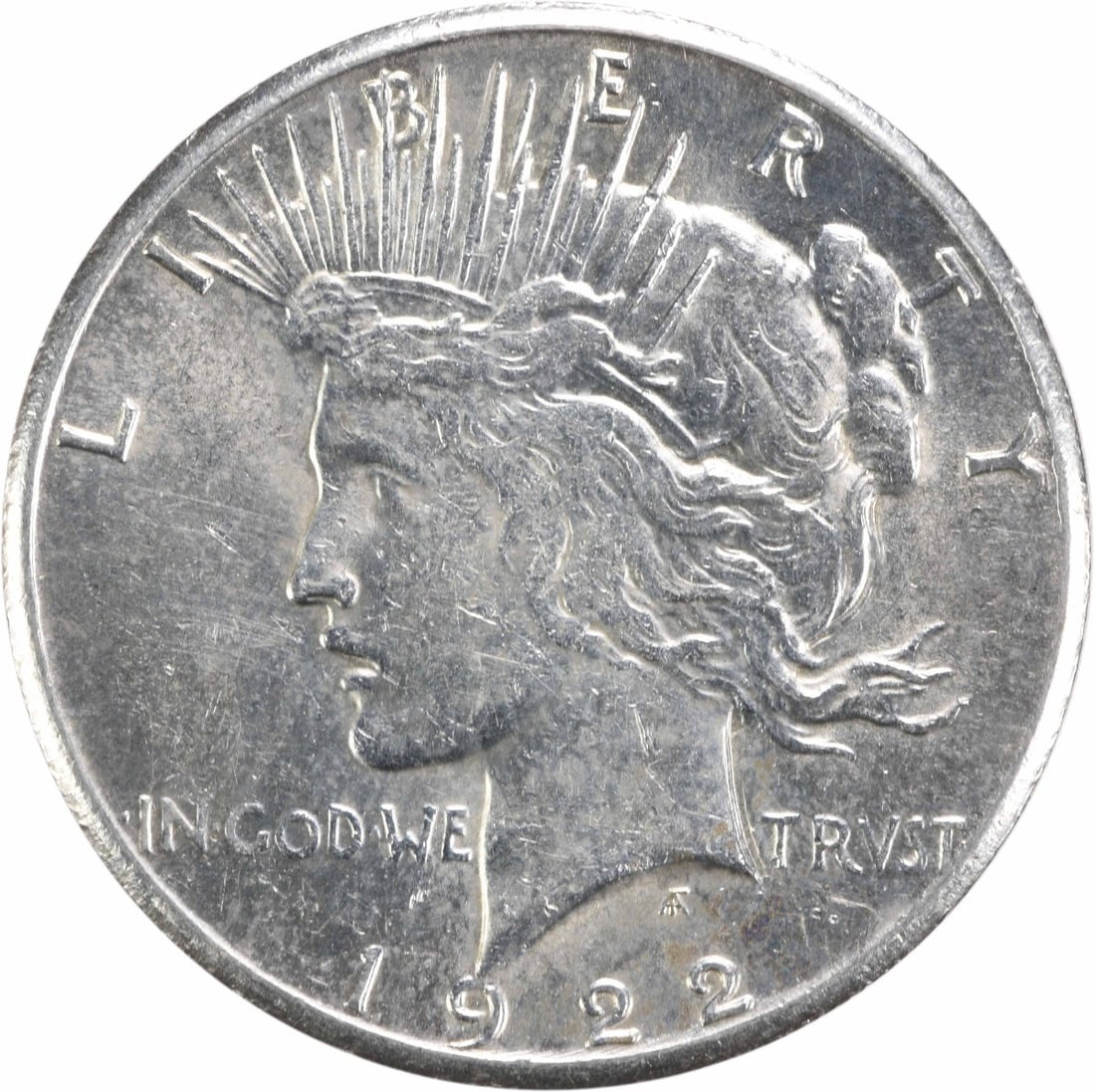 1922-S Peace Silver Dollar AU Uncertified 90% Silver Coin: 1922-S Peace Silver Dollar AU Uncertified 90% Silver Coin This 1922-S Peace Silver Dollar is a beautifully preserved coin that showcases the artistry of designer Anthony de Francisci. Minted in San Fr