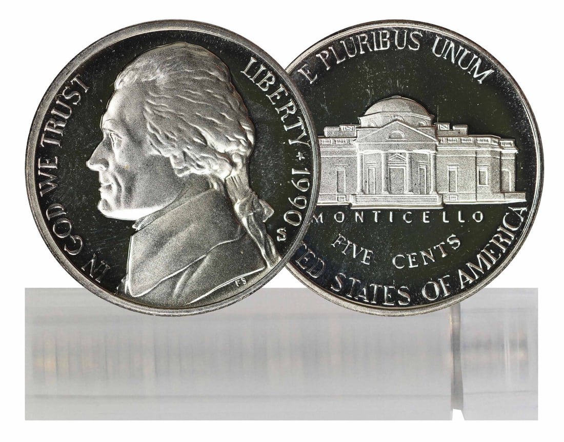 1990-S Proof Jefferson Nickel Roll of 40 Uncirculated Coins (1 of 3)