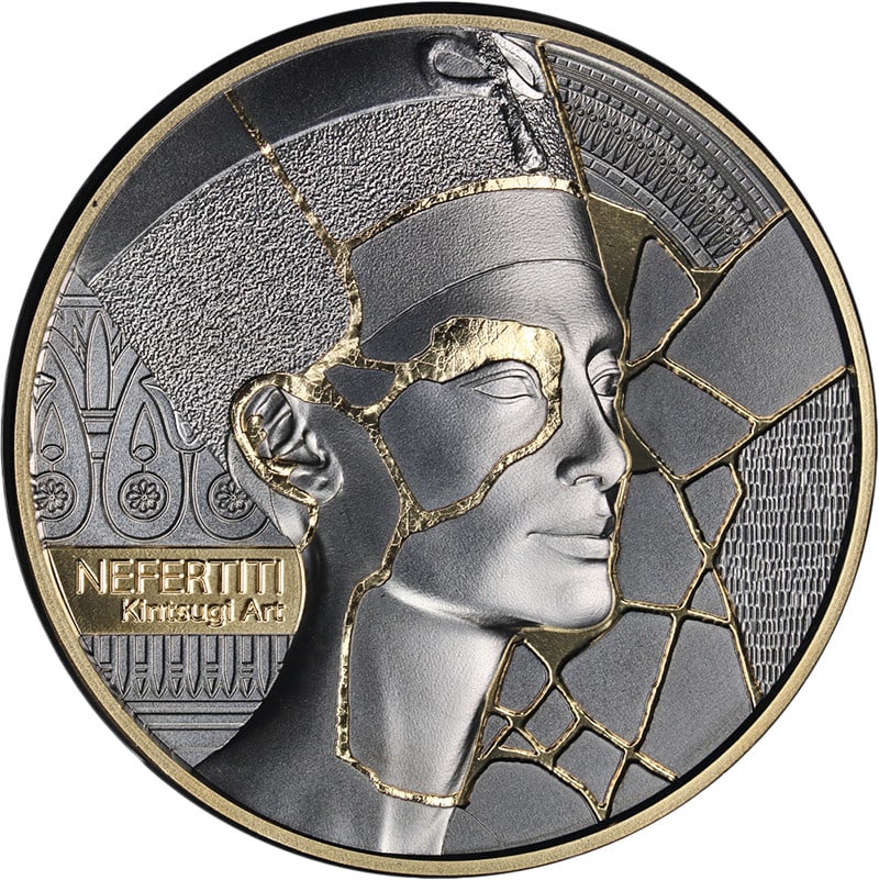 2026 Kintsugi Art Nefertiti Silver 2 oz Coin 2000 Francs Cameroon OGP (1 of 3)
