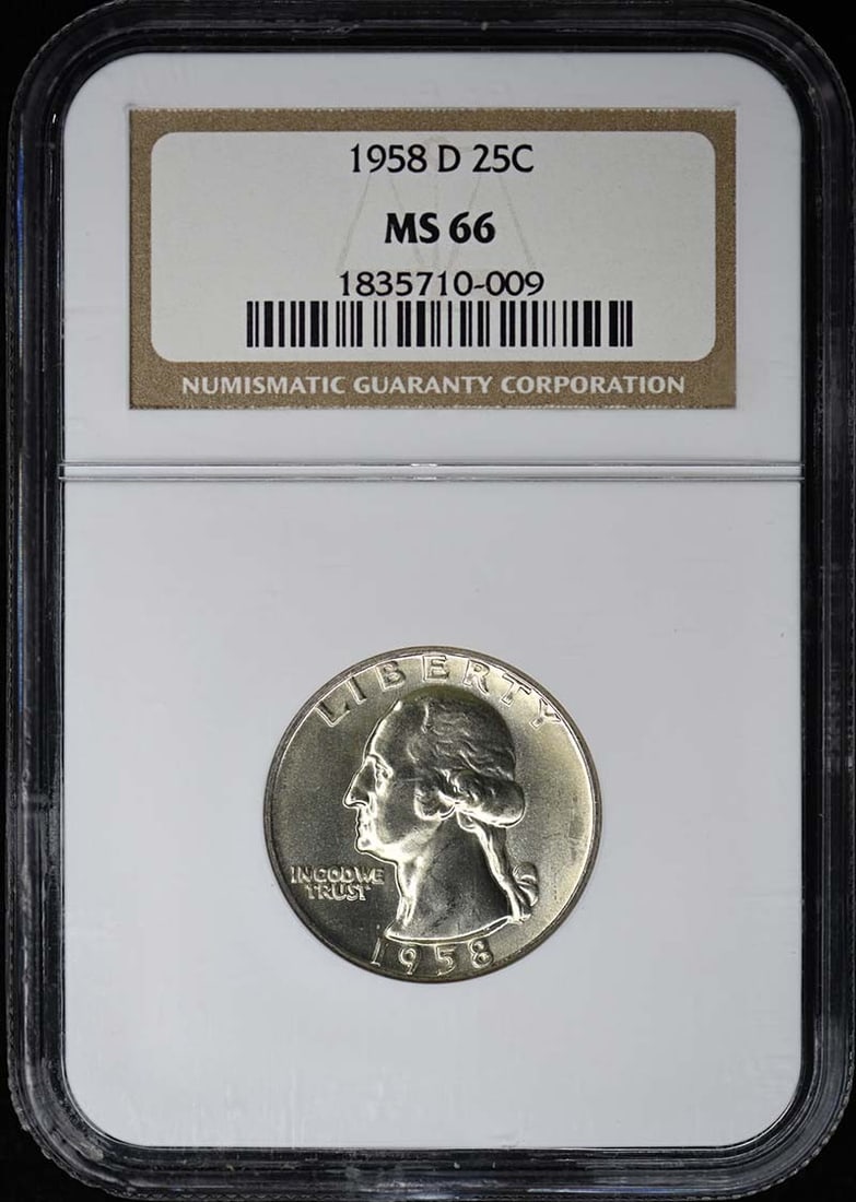 NGC MS66 1958-D Denver Mint Washington Quarter 25C Uncirculated Coin: NGC MS66 1958-D Denver Mint Washington Quarter 25C Uncirculated Coin This is a 1958-D Washington Quarter graded MS66 by NGC. The coin is uncirculated and was minted in Denver. It is a pre-owned collec