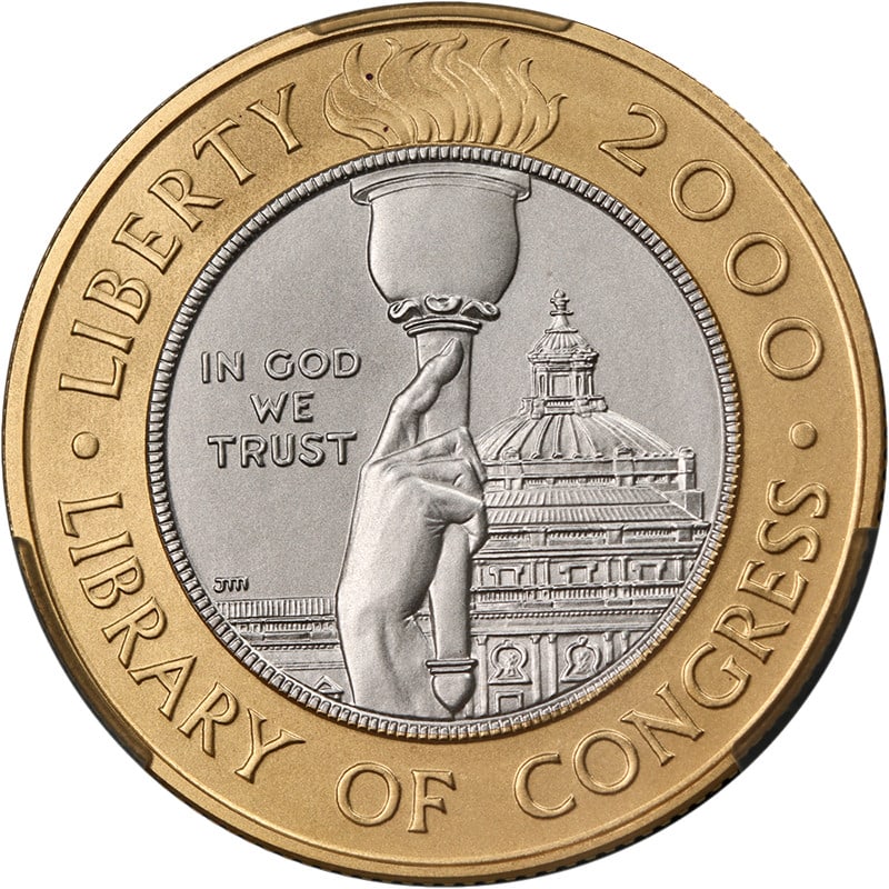 MS70 CAC 2000-W $10 Library of Congress Bimetallic Gold Commemorative Coin (1 of 4)