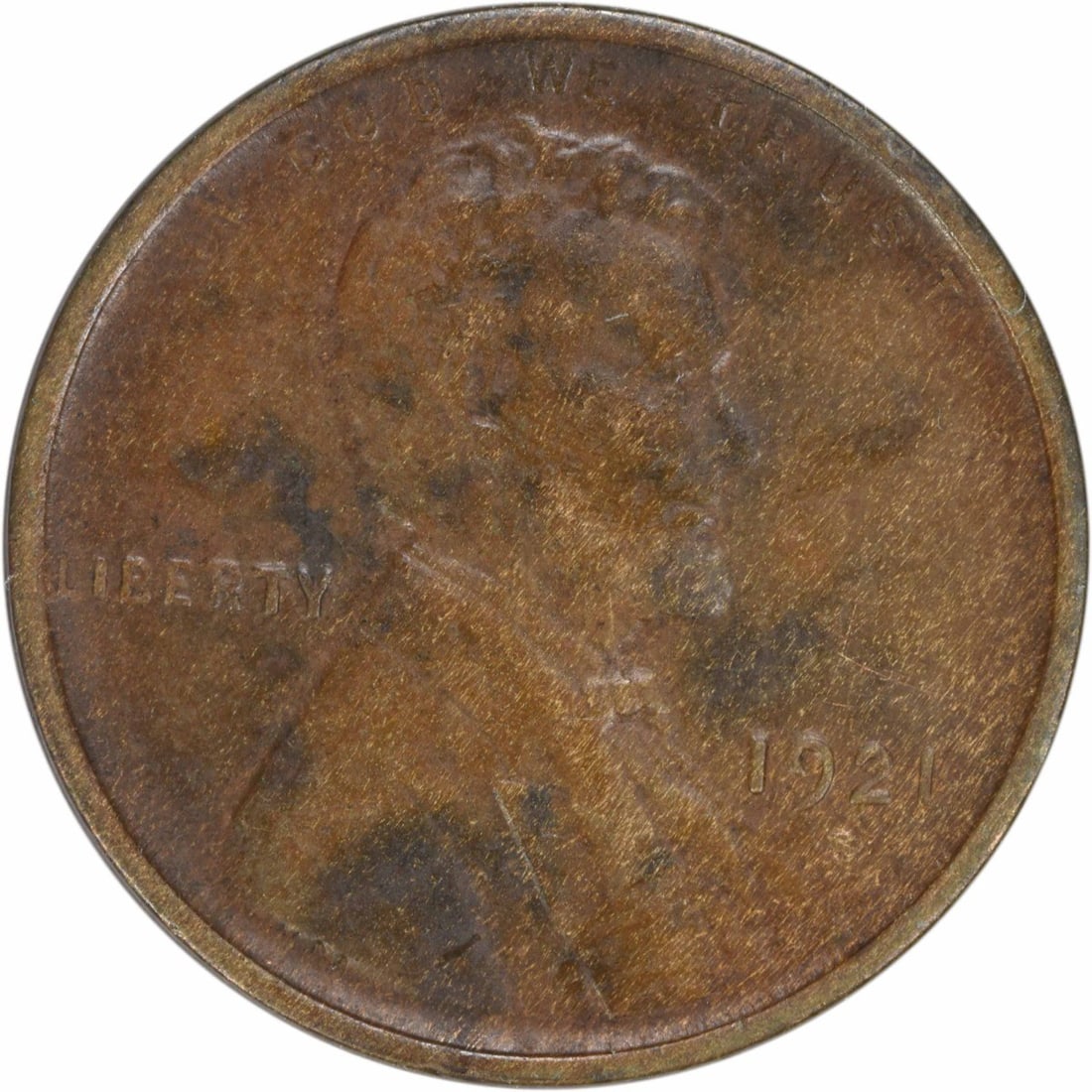 1921-S Lincoln Wheat Cent AU Uncertified Copper Coin (1 of 2)