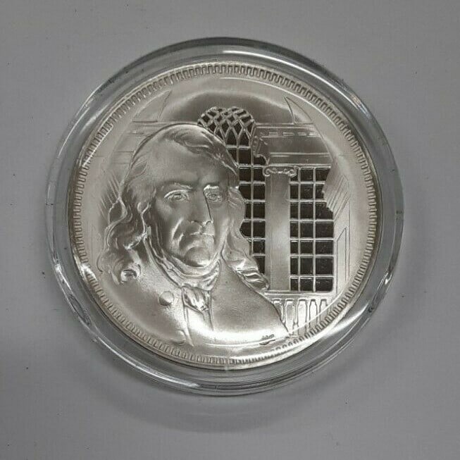 Sterling Silver Medal Honoring Samuel Chase Declaration Signer by Franklin Mint: Sterling Silver Medal Honoring Samuel Chase Declaration Signer by Franklin Mint This Franklin Mint sterling silver medal honors Samuel Chase of Maryland, one of the signers of the Declaration of Indep