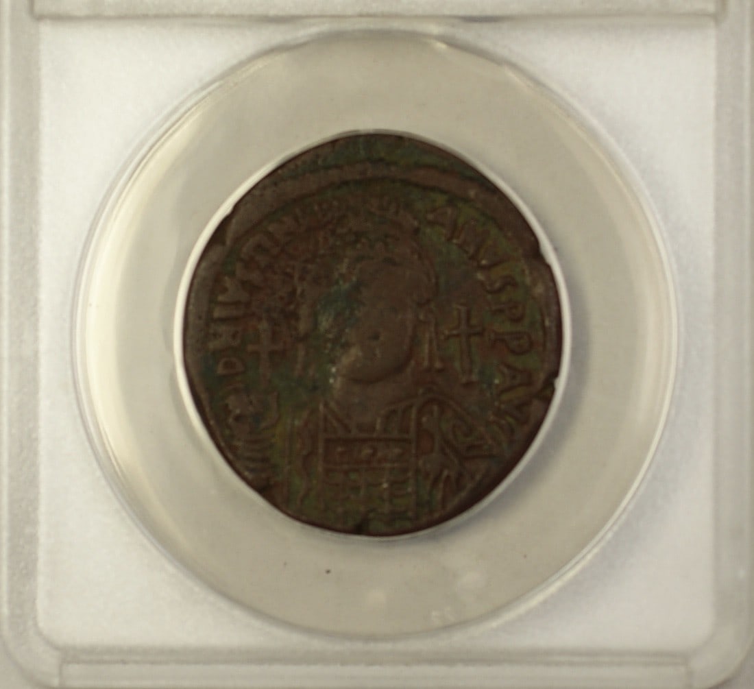 Justinian I AE Half Follis 539-540 AD ANACS VF 25 Antioch Byzantine Coin: Justinian I AE Half Follis 539-540 AD ANACS VF 25 Antioch Byzantine Coin Byzantine Empire AE Half Follis coin from the reign of Justinian I, dated 539-540 AD and minted in Antioch. Graded VF-25 by ANA