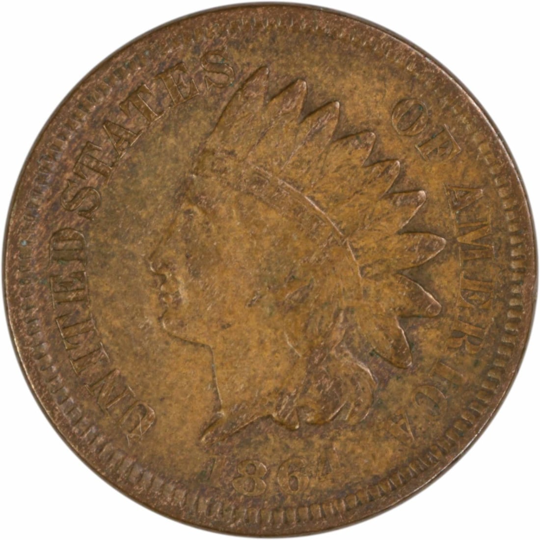 1864 Indian Head Small Cent VF Philadelphia Uncertified Bronze Coin (1 of 2)