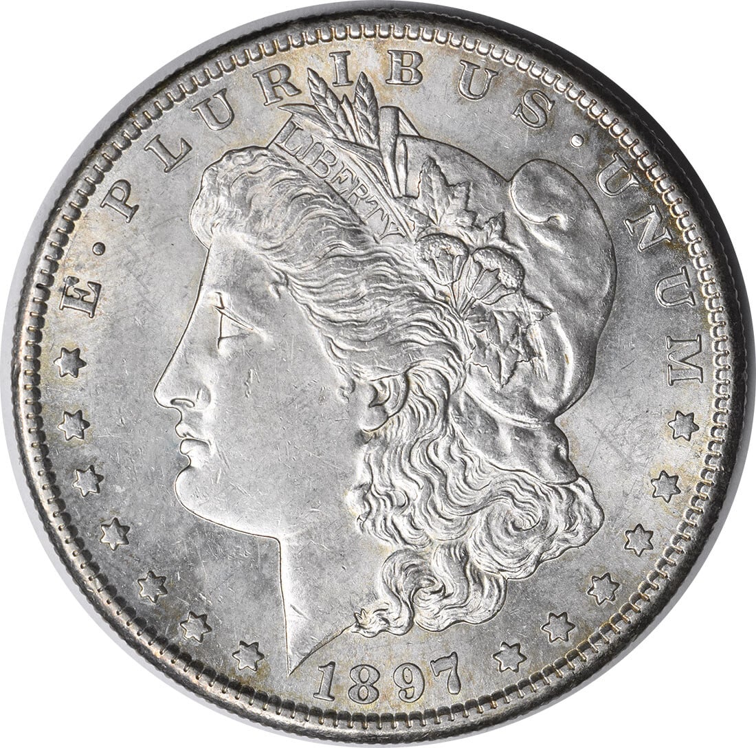Uncirculated 1897 S Morgan Silver Dollar Brilliant Uncirculated Uncertified: Uncirculated 1897 S Morgan Silver Dollar Brilliant Uncirculated Uncertified This 1897-S Morgan Silver Dollar is an uncirculated example from the San Francisco Mint. Composed of silver and graded as Br