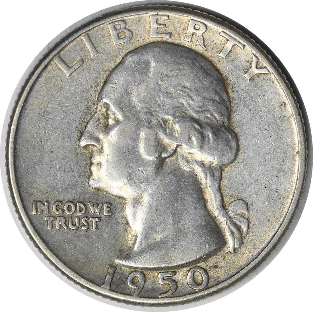 1950-D/S Washington Silver Quarter 90% Silver OMM 1 by John Flanagan (1 of 2)