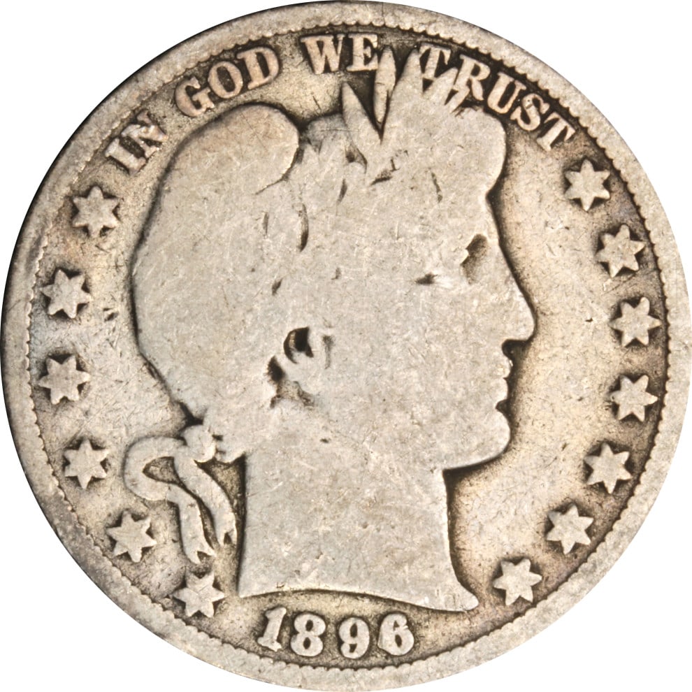 1896-O Barber Half Dollar Silver Coin Circulated: 1896-O Barber Half Dollar Silver Coin Circulated This 1896-O Barber Half Dollar showcases a rich history and is a notable addition for coin collectors. Certified as UNCERTIFIED, this coin is in circul