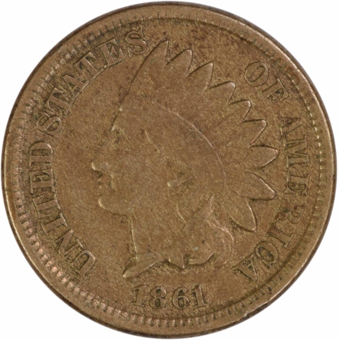 1861 Indian Head Small Cent VF Grade Philadelphia Uncertified: 1861 Indian Head Small Cent VF Grade Philadelphia Uncertified This 1861 Indian Cent is a circulated coin from the United States, minted in Philadelphia. Featuring the design by James Barton Longacre, 